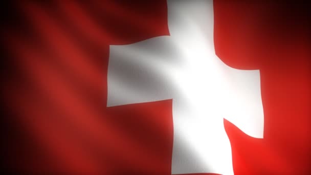 Flagge der Schweiz — Stockvideo