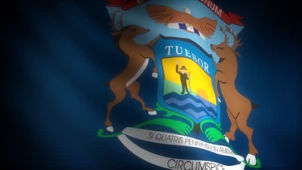 密歇根州的旗子 — 图库视频影像