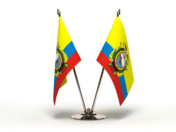 Flaga miniaturowe Ekwador (na białym tle) — Zdjęcie stockowe