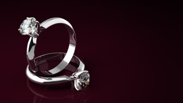 Diamantové prsteny — Stock video