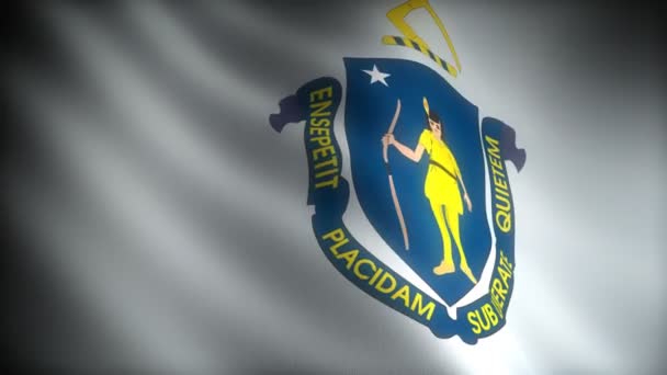 Flagge der Massachusetts — Stockvideo