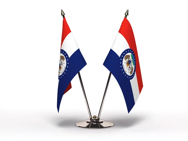 Bandiera in miniatura del Missouri (Isolato ) — Foto Stock