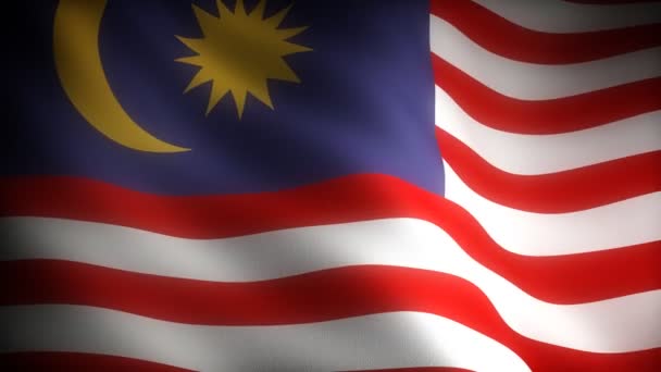 Bandera de malaysia — Vídeo de stock