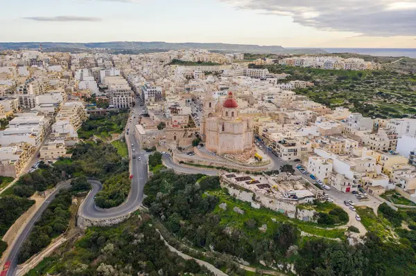 Malta Mellieha Vista Aérea Ciudad — Foto de Stock