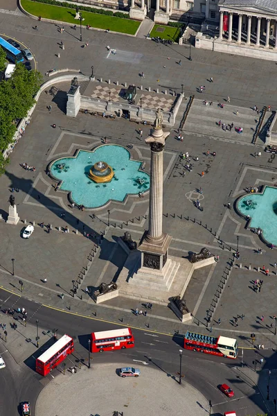 Verenigd Koninkrijk Londen Luchtfoto Van Nelsons Column Trafalgar Square — Stockfoto