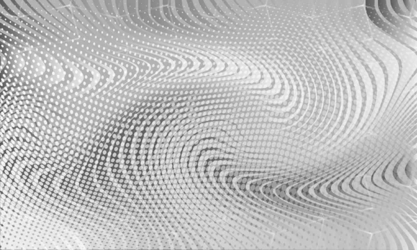 モノクロームシンプルな幾何学的効果の背景。ブラックライン｜Halftone Wave Design。グレーモーショングラフィックイラスト壁紙.シルバービジネステクスチャウォールの背景. — ストックベクタ