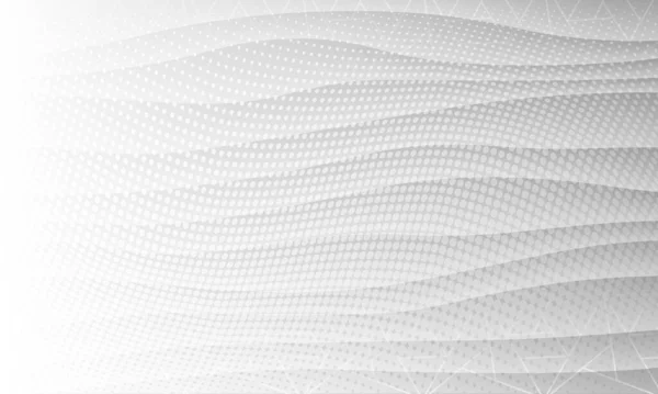 Fondo de efecto geométrico simple monocromático. Línea negra de diseño de onda de medio tono. Fondo de pantalla de ilustración gráfica de movimiento gris. Fondo de pared de textura de negocio de plata. — Vector de stock