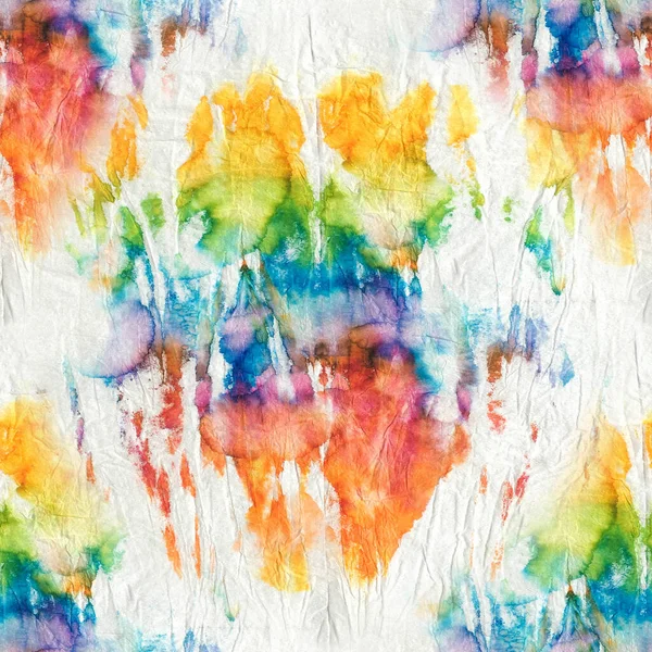Seamless Hand Painted Vibrant Paint. Vivid Scandinavian Tie Dye, Light Drips Watercolor Dyed Washes. Seamless Pink — Stock Photo, Image