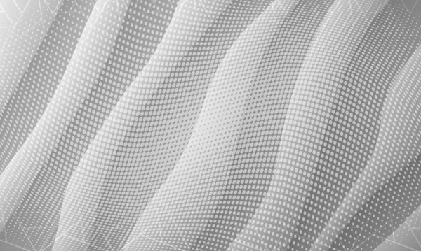 Monochromatické jednoduché geometrické efekty Pozadí. Black Line Halftone Wave Design. Grafická ilustrační tapeta Grey Motion. Silver Business textura zeď na pozadí. — Stockový vektor