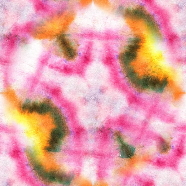 Seamless Hand Drawn Vibrant Stains White Classic Tie Dye Watercolor — Stock Photo, Image