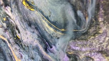 Bright Creative Artistic Effect Paint. Glitter Liquid Background Luxury Acrylic Abstract Wallpaper, Design Liquid Wave. Abstract Fluid Surface, Texture Multicolor Flow Acrylic. High quality 4k footage