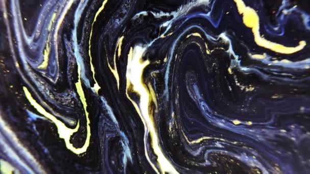 Black Liquid Creative Wallpaper Background Color Gradient Fluid Acrylic Art — Vídeo de stock