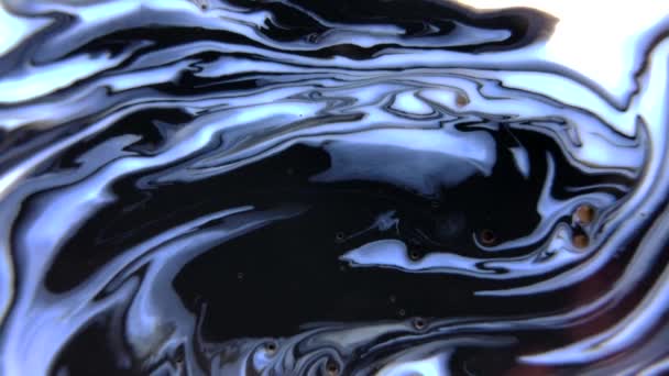 White Acrylic Fluid Swirl Paint Psychedelic Art Liquid Creative Splash — Stock video