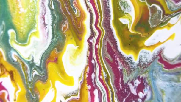 Yellow Acrylic Fluid Texture Red Fluid Flow Purple Creative Acrylic — Video