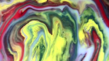 Kırmızı Sıvı Girdap Tasarımı. Sarı Modern Boya Siyah ve Mavi Soyut Modern Sanat, Arkaplan Sıvı Renkleri. Akrilik Yaratıcı Görüntü, Doku Sarı Sıçrama Efekti.