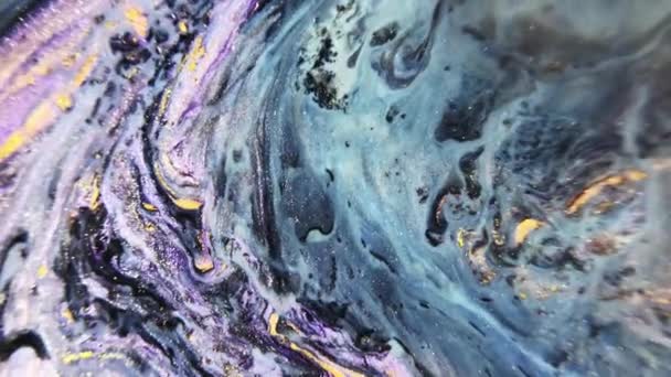 Pintura Dibujo Abstracta Fluido Ligero Glitter Abstract Flow Shimmer Movimiento — Vídeos de Stock