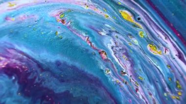 Mürekkep akrilik video arkaplanı. Cyan Sanatsal Doku Aqua Akışkan Modern Yüzey, Sanat Sıçrama Efekti. Yaratıcı Soyut Çizim, Tasarım Pastel Sıvı Efekti.