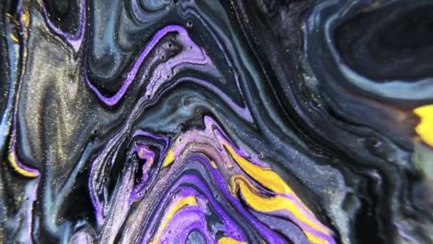 Líquido Roxo Criativo Close Pintura Fluido Acrílico Abstract Modern Flow — Vídeo de Stock