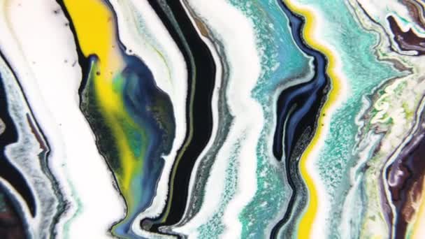 Black White Acrylic Modern Swirl Texture Mixed Effect Dalam Bahasa — Stok Video