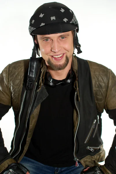 Biker getting ready for vacation — Stock Photo, Image