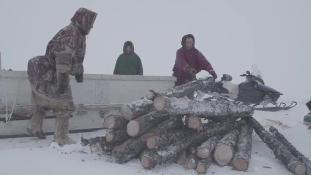 Far north of Yamal, tundra, residents of the far north are in their homes. The concept of life. January 2022. Russia — Stock Video