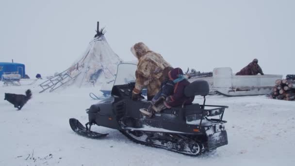 Långt Norr Yamal Tundra Bor Nordborna Sina Hem Begreppet Liv — Stockvideo