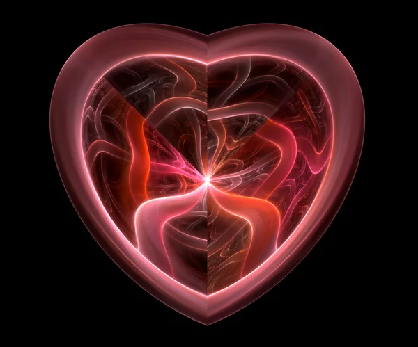 Red heart fractal — Stock Photo, Image