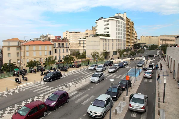 Europa Cityscape,Vew on the Wide boulevard, Marseille France — Stock Photo, Image