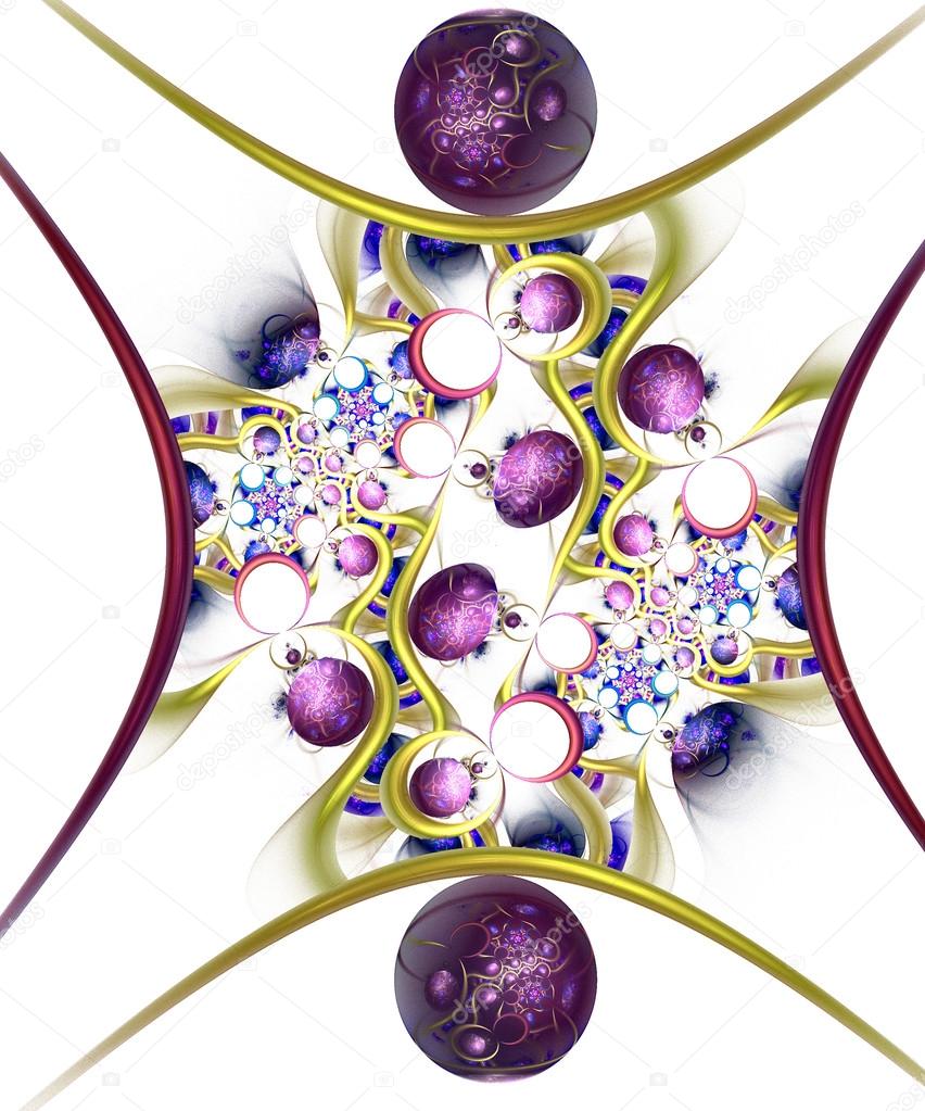 Abstract fractal pattern in purple, blue and brown.