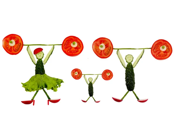 Sağlıklı beslenme. komik küçük salatalık dilimleri — Stok fotoğraf