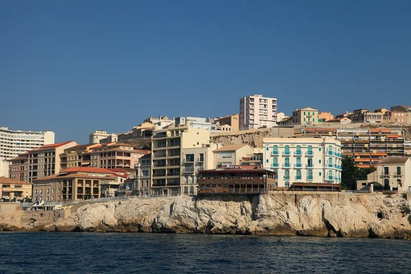 Coastline of marseille, shot from a tourist cruise boat — Stock Photo, Image