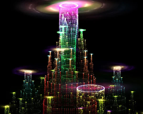 Mysterious city. Computer generated graphics. — Stock Photo, Image