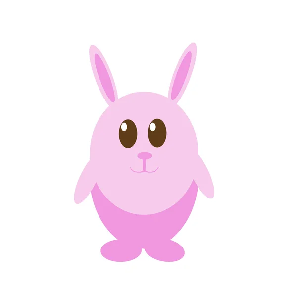 Funny pink easter rabbit standing on white — Stock Photo, Image