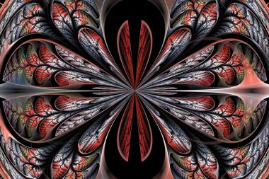 muhteşem fraktal desen. koleksiyon - ağaç yapraklar.