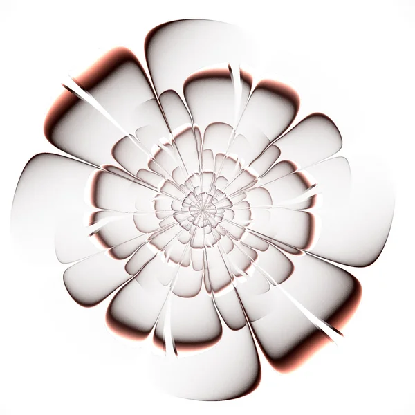 Fraktale beige Blume auf weißem Hintergrund. — Stockfoto