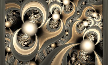 küreler ve eğrileri parlıyordu gelen desen.