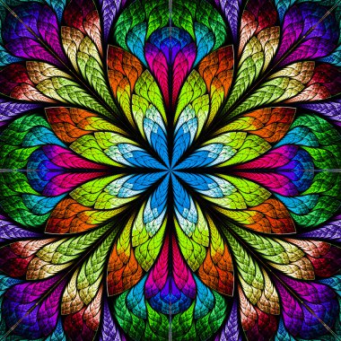 çok renkli güzel fractal çiçek. oluşturulan bilgisayar grafikleri