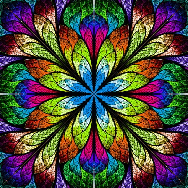 Multicolor beautiful fractal flower. Computer generated graphics — Stock Photo, Image