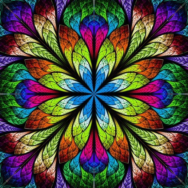 Багатобарвна красива фрактальна квітка. Комп'ютерна графіка Ліцензійні Стокові Фото