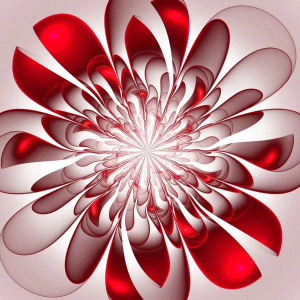 Gyönyörű, buja vörös virág. számítógéppel generált grafika. — Stock Fotó