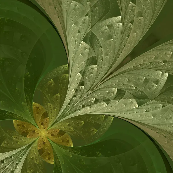 Beautiful fractal flower. Variations on the green. — Stock Photo, Image