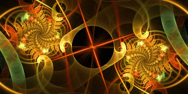Symmetriska mönster från ett rutnät och klasar av spiraler. — Stockfoto