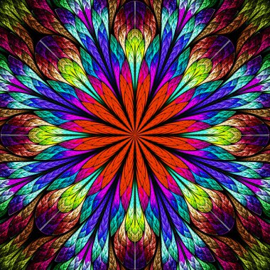 çok renkli güzel fractal çiçek.