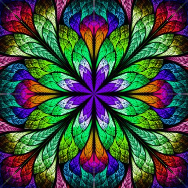 çok renkli güzel fractal çiçek. oluşturulan bilgisayar grafikleri.