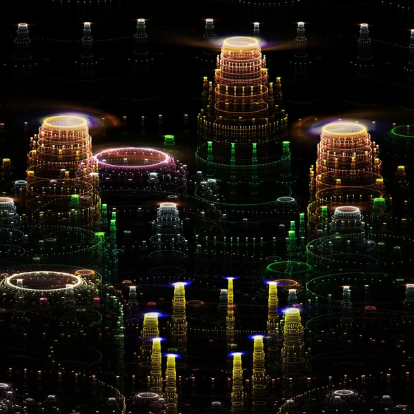 Mysterious city. Computer generated graphics. — Stock Photo, Image