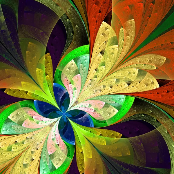 Multicolor beautiful fractal flower. Computer generated graphics — Stock Photo, Image