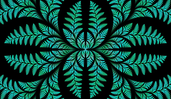 Fabulous symmetric pattern of the leaves in green. — Stock Photo, Image