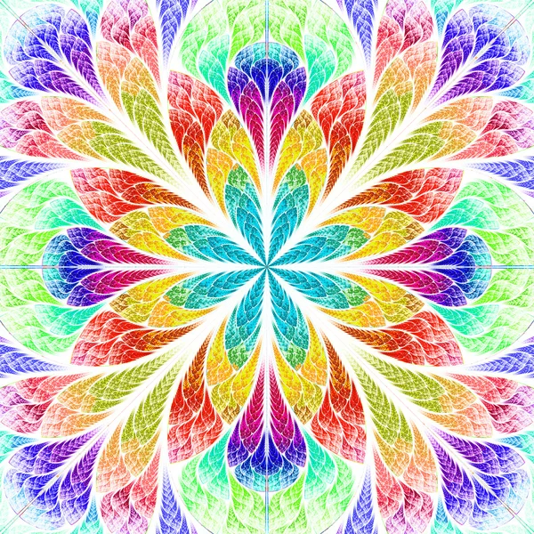 Multicolor vacker fraktal blomma. datorgenererad grafik — Stockfoto