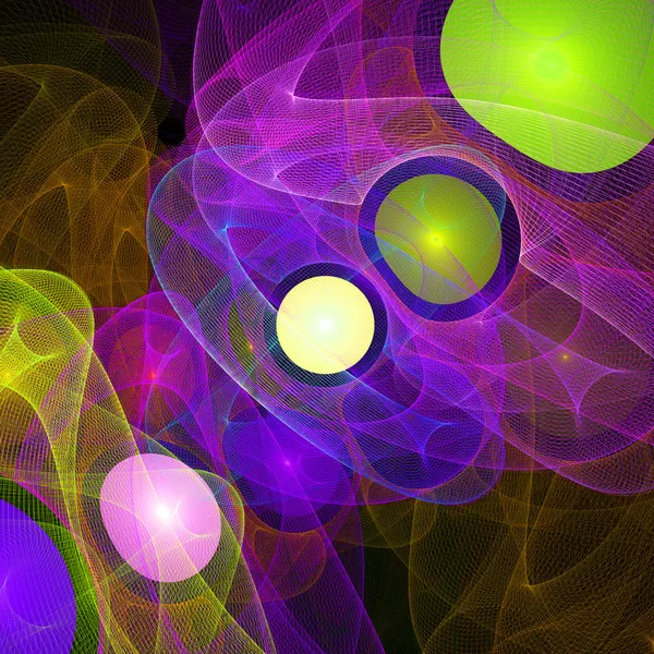 Modèle à partir d'une grille et sphères multicolores . — Photo
