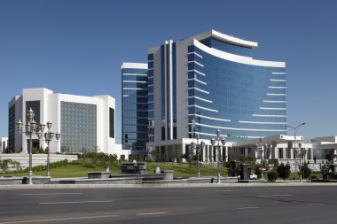 yeni binada görüntüleyin. Ashkhabad. Türkmenistan.